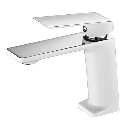Robinet cascade blanc et chrome en laiton pour vasque de salle de bain design Luxe