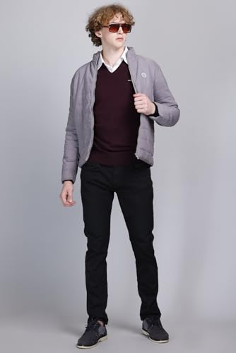 Image of V Neck Cotton Half Sweater for Man Winter Wear - Pullover Sweater for Men