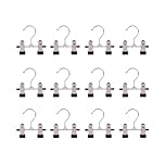 12 Pcs Double Adjustable Clips Boots Hangers Trouser Hangers Skirt Hangers with Clip for Trouser Skirt Pants Clothes