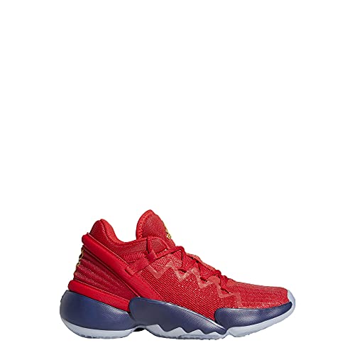 adidas D.O.N. Issue 2 Basketball Shoe, Scarlet/Team Navy Blue/Gold Metallic, 4 US Unisex Big Kid2
