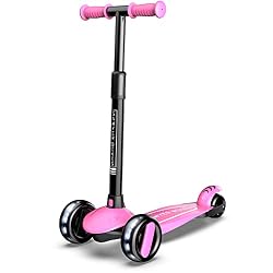 Sawyer Bikes - Patinete Ajustable Ruedas LED - Niños 2 a 8 Años (Rosa)
