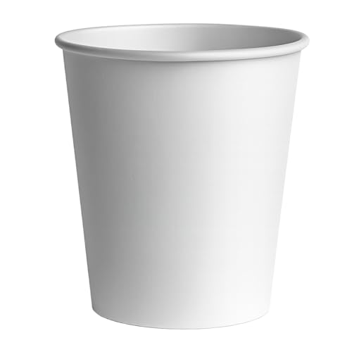 NANDEYIBI 200 Stk. Pappbecher weiß 200 ml - 8oz - Coffee to go | Einweg Kaffeebecher & Papierbecher, Partybecher, Bastelbecher | Trinkbecher für Heiß- & Kaltgetränke | Teebecher – Made in Germany