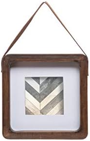 Foreside Home and Garden Frame Natural 4 x 4 inch Decorative Wood Hanging Picture, 39