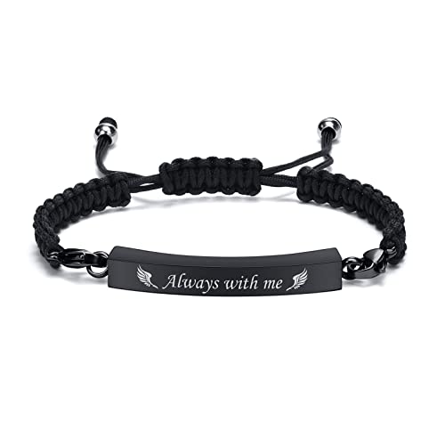 MPRAINBOW Adjustable Cremation Memorial Bracelet, Stainless Steel Manmade Braided Keepsake with Fill Kit