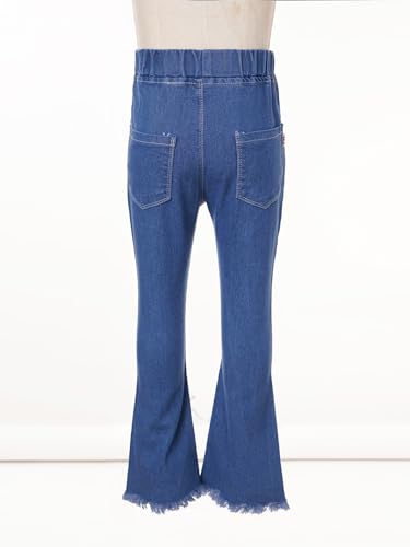 Girls Fashion Casual Flare Denim Pants Elastic Waist Wide Leg Bell Bottom Jeans Clothes Trousers4