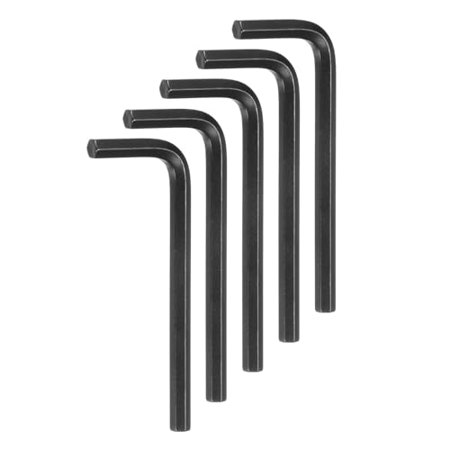 QUARKZMAN 5 Piezas de Llave Hexagonal 3/16 L-Shape Hexagon Sae de Acero Cromado Vanadio para Reparaciones en el Hogar, Color Negro