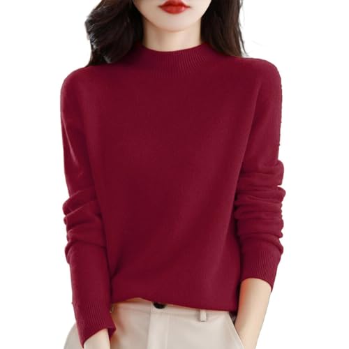 Sderg Cashmere Semi Turtleneck Sweater, Size 14, Wine