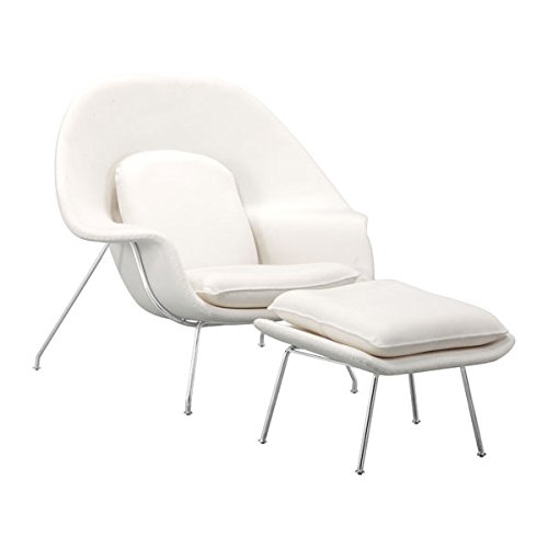 Manhattan Home Design Nursery Occasional Chair & Ottoman - White