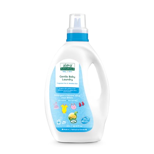 Image of Aleva Naturals Gentle Baby Laundry, Effective Plant based Formula, Laundry Liquid, Fragrance Free, Tough on Stains and Dirt, Sensitive Skin friendly (40 Loads) - 40 fl. oz, 1.2 L