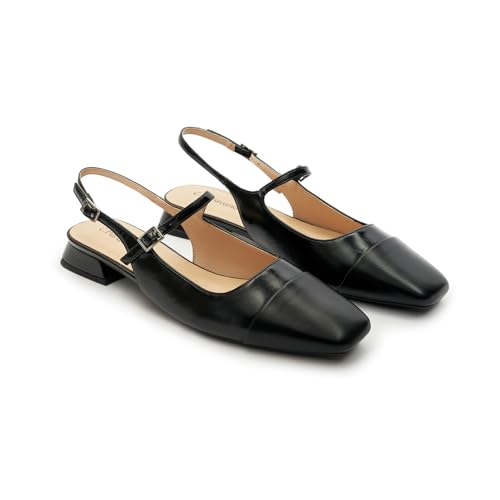 Image of C.Paravano Women's Square Toe Slingback Block Heel Sandals