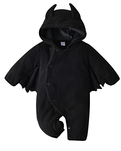 Image of Happy Cherry Baby Boys Girls Halloween Romper Toddler One Piece Hooded Bodysuit Cute Overall Jumpsuit Cosplay Costume