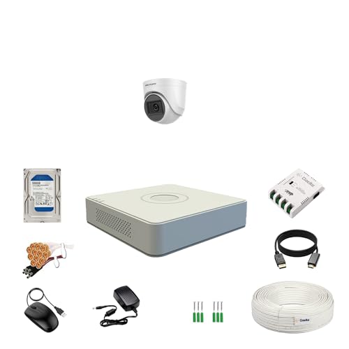 Image of HIKVISION 2MP 1080P 4 Channel DVR, 2MP 1 Dome Camera [Night Vision + EXIR Technology + Motion Detection + HDTVI] + 500GB HDD + 4 CH SMPS + CCTV Cable + BNC /DC