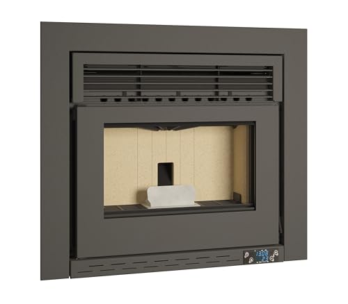 TJ - Insertable de Pellets Canalizable Atlas 10 kW con Salida Canalizable Ø 80 mm 640 x 577 x 611 mm