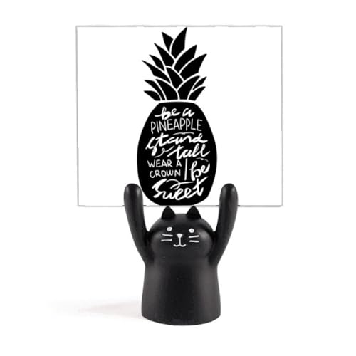 Support pour mémo chat noir PineFruit sur table de salon
