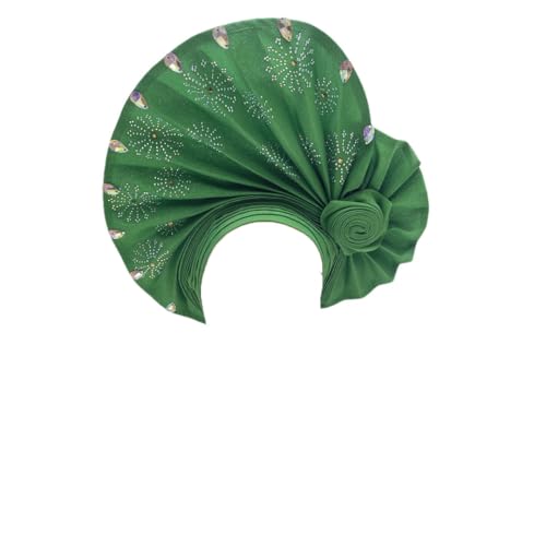 Turbante africano de Gele para mujer, ya hecho, turbante para fiesta o boda, En8, Talla única