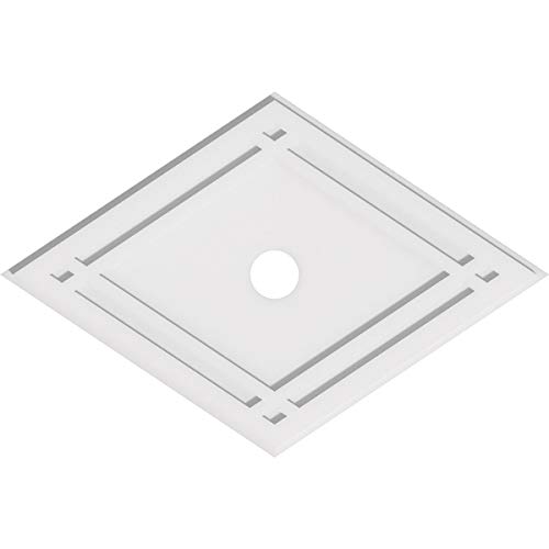 Image of Ekena Millwork CMP34X22DD-03000 Diamond Architectural Grade PVC Contemporary Urethane Ceiling Medallions 34 inchW x 22 5 /8 inchH x 3 inchID x 12 inchC x 1 inchP