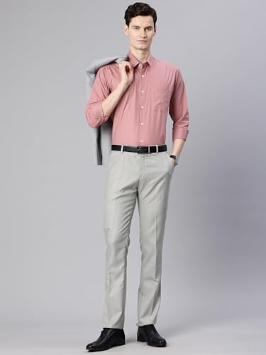 Image of Majestic Man Men's Solid Cotton Blend Wrinkle-Resistant Slim Fit Easy-Iron Formal & Office Wear