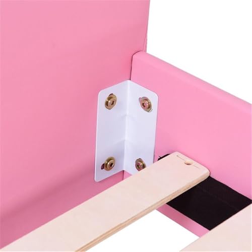 Pemberly Row Plywood PU Upholstered Platform Kids Princess Toddler Bed in Pink - Image 6