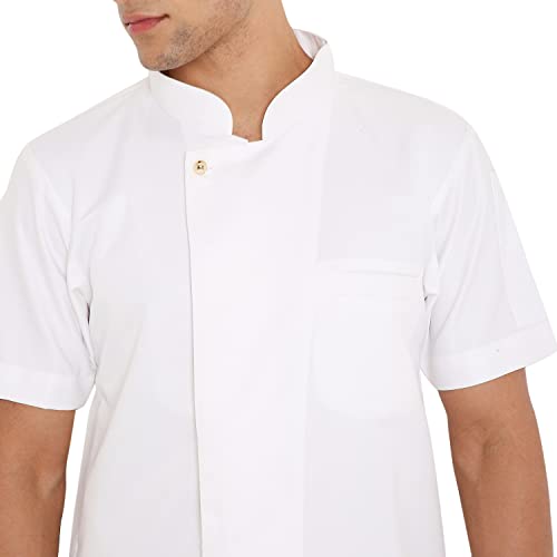 Image of Associated Uniforms Premium Plain Half sleeve Chef Coat (Chef Jacket - Smart Fit) (M-38, WHITE) B0B3XJ6GB1