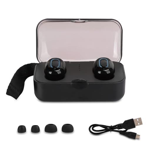 Agatige Auricolari Bluetooth Sport Hi-Fi Wireless TI8S, Doppio Auricolare Intrauricolare Bluetooth Mini Sport con Scatola di Ricarica, Copri Auricolare, Design Ergonomico