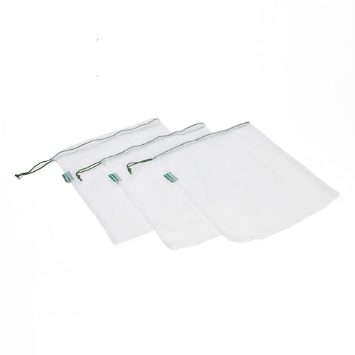 Image of Earthwise Reusable Mesh Produce Bags - Washable Set of 9 Premium Bags, TRANSPARENT Lightweight, Strong SEE-THROUGH Mesh for shopping, transporting and storing fruits and veggies.