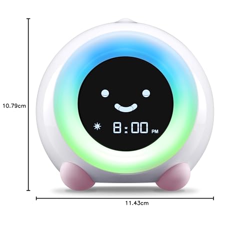 LittleHippo Mella Ready to Rise Children's Trainer, Alarm Clock, Night Light and Sleep Sounds Machine (Blush Pink)…