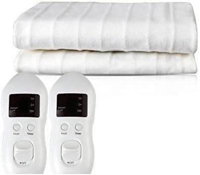 Newlifeelectronic Heated Mattress Pad, Electric Heating Bed Toppers with EasySet Control and Timer, Fast Heating Technology, Ultra-Fresh Anti-Bacteria Extra Comfort, White (King Size)