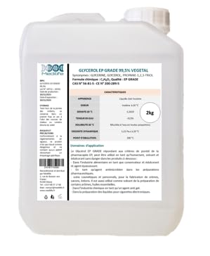 Medilife Glicerina Vegetal Extra Pure, 2L, 99,7% Pureza, Grado EP/USP, Para Uso Alimentario y Cosmético
