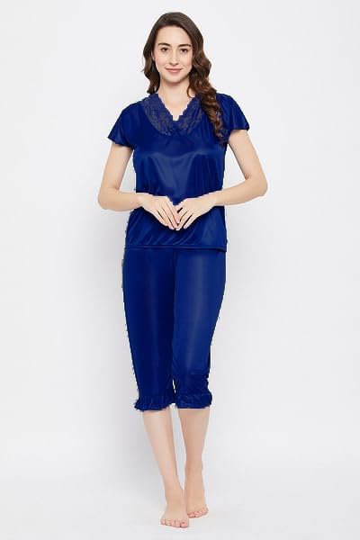 Image of Top & Capri Night Suit Set for Women