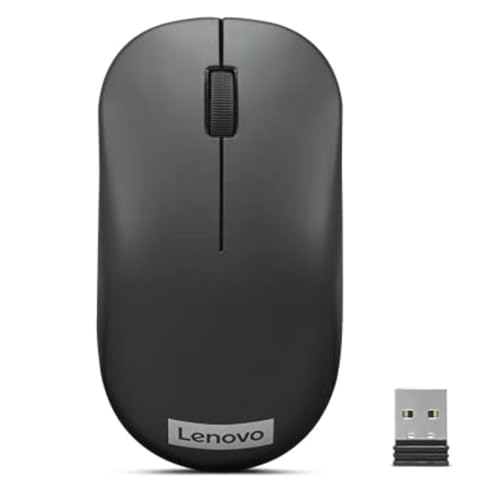 Lenovo 130 Wireless Compact Mouse, 1K DPI Optical sensor, 2.4GHz Wireless NanoUSB, 10m range, 3button(left,right,scroll) upto 3M left/right clicks, 10 month battery, Ambidextrous, Ergonomic GY51C12380