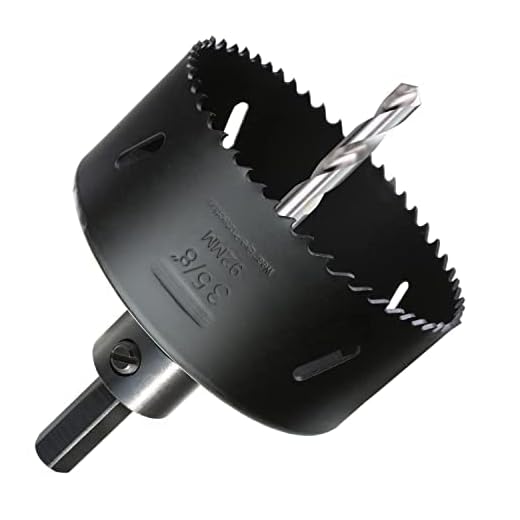 WOWSUPM 3-5/8” HSS Bi Metal Hole Saw Cutter with Arbor Heavy Duty Hole Saw Bit for Wood Drywall Plastic Aluminum Mild Steel Iron Metal Stainless Steel