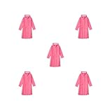 Siepificius Herren-Regenjacke, lang, elegant, mit Kapuze, für Wandern, Camping, Radfahren, Dunkelkhaki, L, 5er-Pack (Rosa-Rot, L)