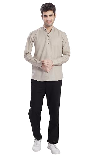 Image of DIVISIVE Men's Slim Fit Full Sleeves Cotton Short Kurta