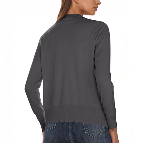 Women's Cardigan Sweater V Neck Lightweight Button Front Knit Tops - image 3
