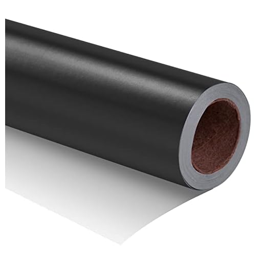 RUSPEPA Black Metallic Wrapping Paper - Solid Color Matte Paper Perfect for Wedding, Birthday, Christmas, Baby Shower - 17.3 Inches X 32.8 Feet