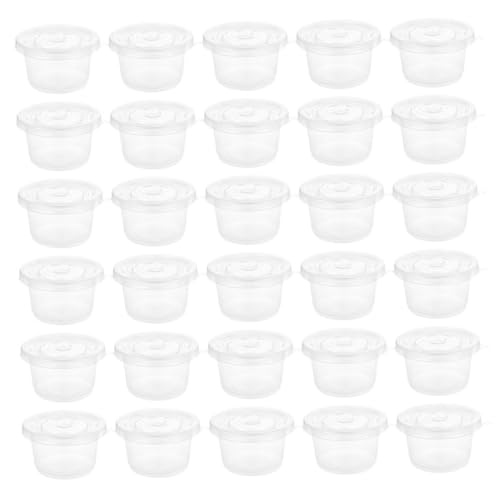 ノーブランド品 50個 透明蓋付きポリッジカップ 耐油性スープカップ 使い捨てフルーツボウル デザート容器 収納しやすく重ね可能で持ち運び便利