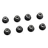 GDOOL 8PCS Flange M4 Lock Nuts Serrated Nylon Self-Tightening Aluminum M4 Wheel Hardware for Axial HPI TLR ECX Model RC Car Vehicles Upgraded Replacement Parts (Black)