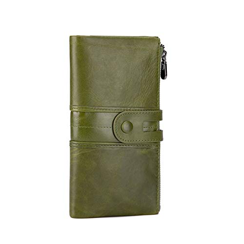 Women's RFID Blocking Long Wallet, Bifold Genuine Leather Clutch Wallet Wallet Money Clips