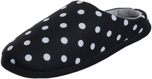 Brandsseller Peanuts - Pantolette para Mujer, Color Negro con Lunares Blancos, Color Negro, Talla 39/42 EU