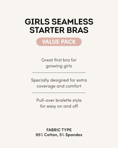 Fruit of the Loom Girls' Bra With Removable Cookies, 2-pack, White/Heather Grey, 30 - image 3