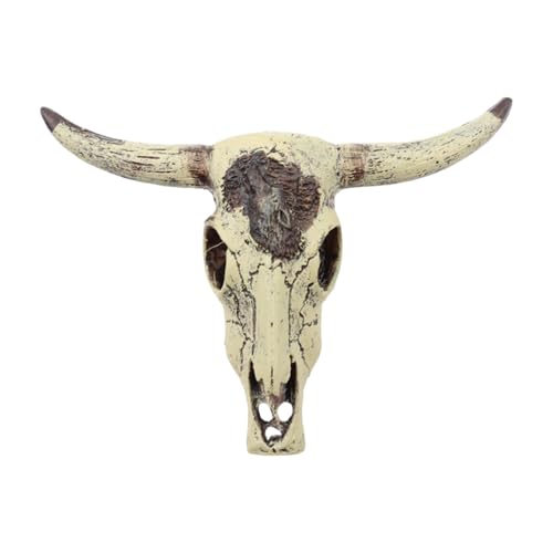 NUZAMAS Fish Tank Small Skull Resin Cattle Skull Reptiles Hideouts Decorations Dragon Tank Decor Accessories for Fish Aquarium Cave Landscape