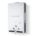 CO-Z 18L Scaldabagno a Gas GPL con Modalità Inverno ed Estate Caldaia a Gas GPL da 30.6 kW a Parete senza Serbatoio Scaldacqua Istantaneo Automatico con Anima in Rame e Display a LED(18L)