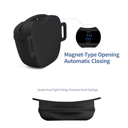 AUDWUD Upgraded Version von Silikon Leckerbissen Tasche,festere Abdichtung zu verhindern,dass Lebensmittel aus fallen während des Gehens;kommt mit einem Gürtel für bequeme