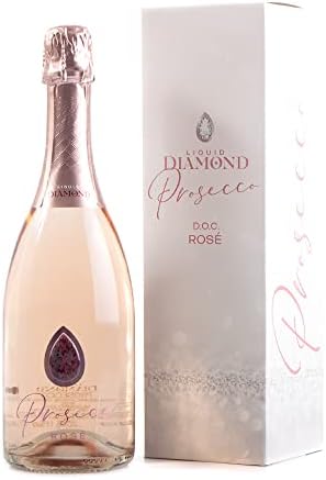 Liquid Diamond Prosecco Rosé Gift Box - Premium Sparkling Pink Prosecco from the heart of Italy, Prosecco Gift (75cl bottle with gift box)