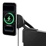 Spigen TapLock Qi2 15W MagSafe Car Screen Charger Mount [Adhesive Free] Phone Holder Compatible with Tesla Model Y 2025 Juniper Model 3 2023 2024 Highland Accessories & iPhone 17 16 15 14 13 12