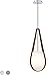 Eurofase 35990-017 Rosemount Natural Leather/Pendulous Glass Orb Pendant Light, 1-Light 60 Watt, 27" H x 12" Dia, Chrome