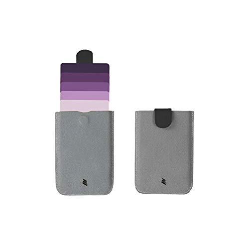 DesignNest DAX wallet, Cascading pull-tab wallet, Slim wallet, Hold upto 6 cards, small wallet, Card holder, Purse (PurpleGrey, Polyester)