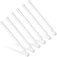 6 Stück Teleskopstange, Goowin 30-50cm Spannstange ohne bohren, rostfreie Feder, verstellbare Spannstange für Schrank, Küche, Schrank, Kleiderschrank, Bücherregal (weiß)