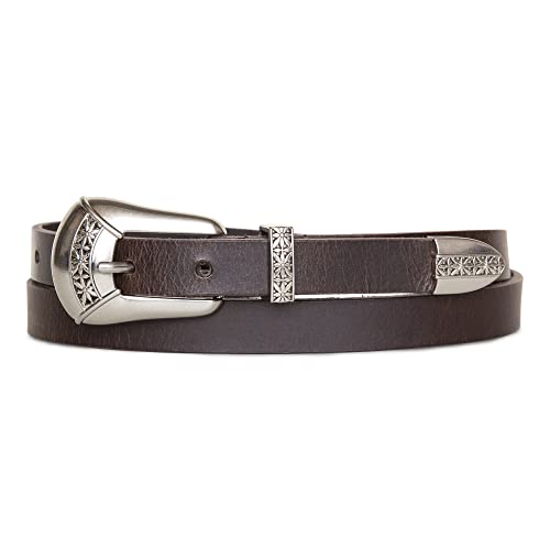 Image of Lucky Brand Women's Western Leather Belt | Classic | Fashion | Vintage | Buffalo Leather | Western-Inspired
