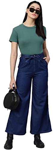 Image of ADBUCKS Women's High-Rise Cotton Light Weight Denim Parallel Loose Fit Jegging